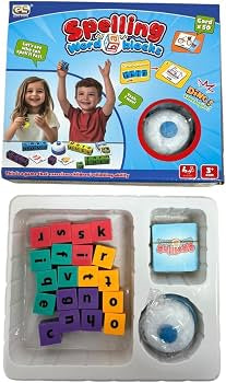 Spelling Word Blocks Game with Picture Cards & Timer