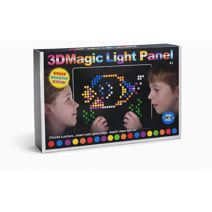 3D Magic Light Panel with Glowing Pegs & Pattern Cards