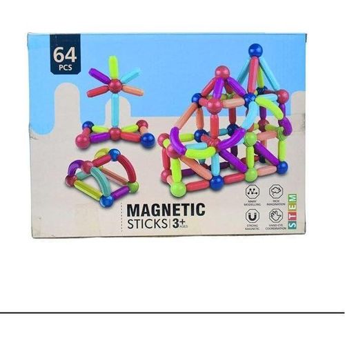 Magnetic Sticks & Balls Building Set – 64 Pieces