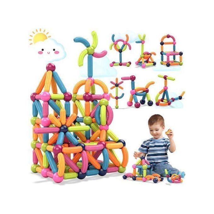 Magnetic Sticks & Balls Building Set – 64 Pieces