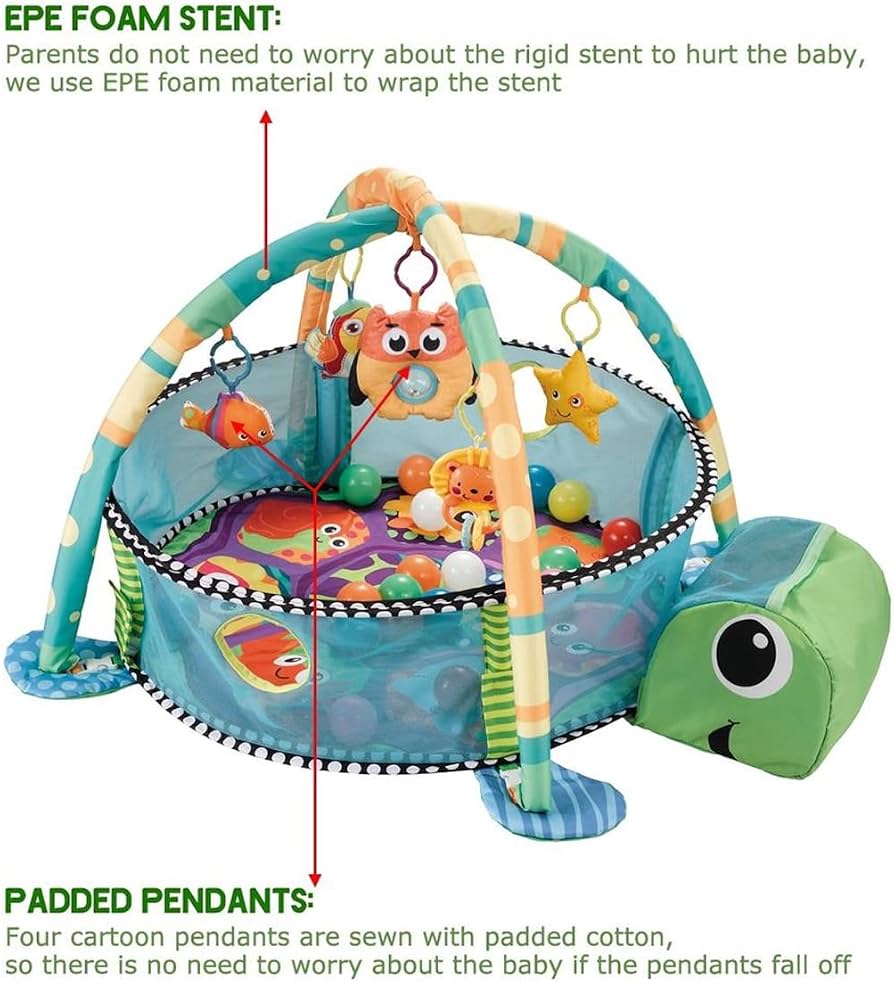 Turtle Baby Play Gym & Ball Pit