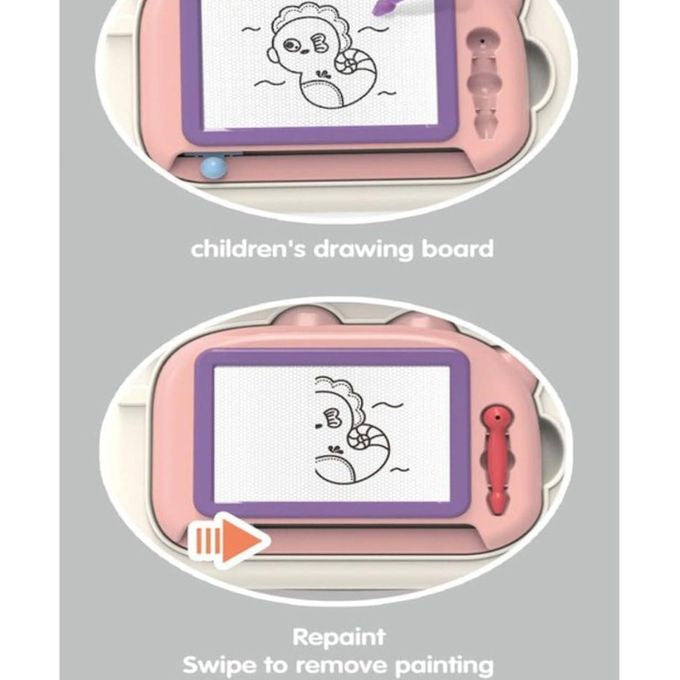 Pink Baby Walker with Magnetic Drawing Board & Piano