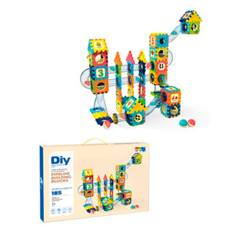 DIY Pipeline Building Blocks with Marble Run – 185 Pieces