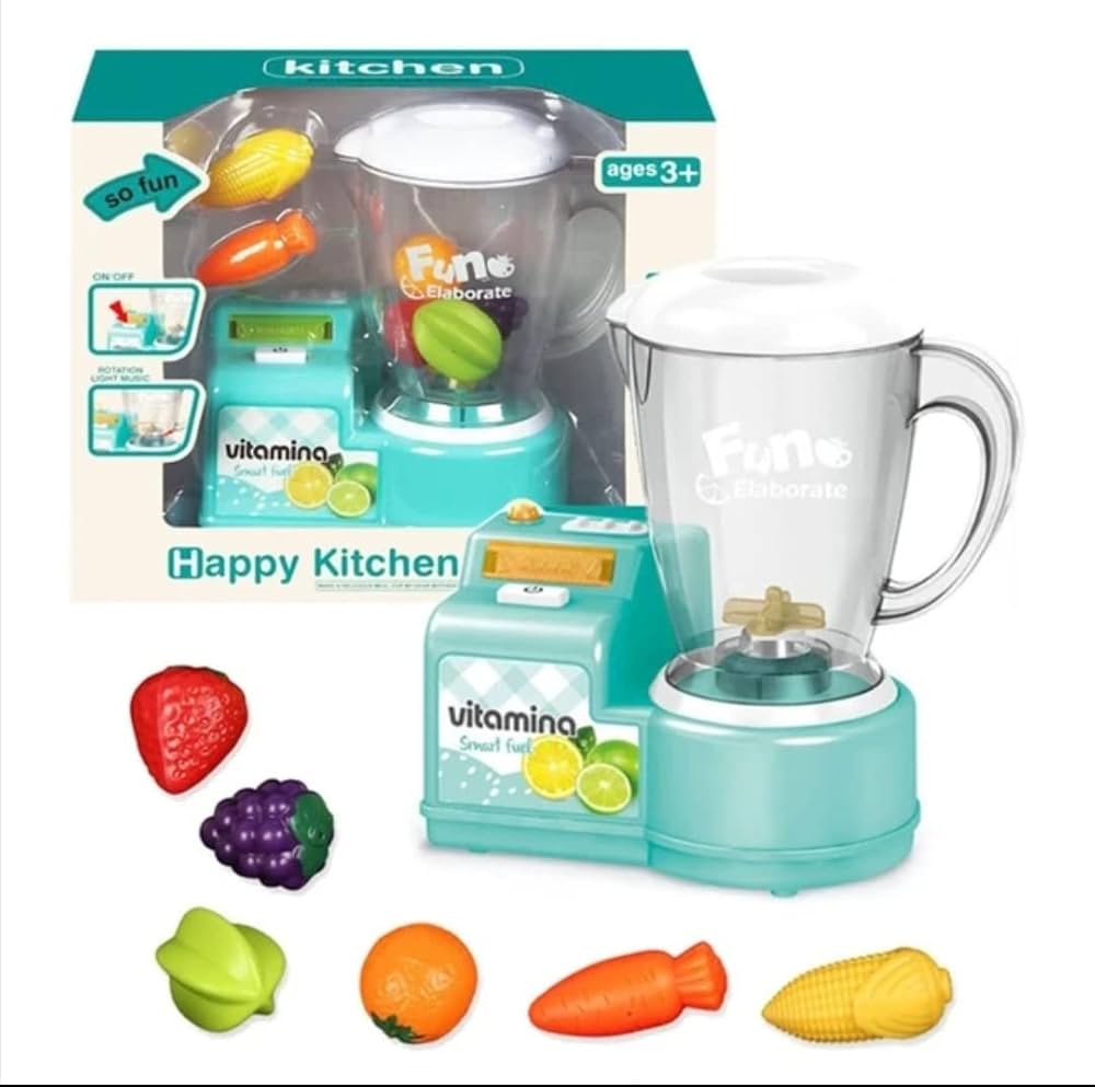 Happy Kitchen Toy Blender with Lights, Music & Play Food