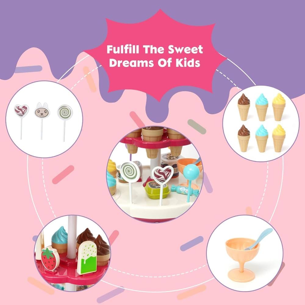 Ice Cream & Candy Cart Playset with Lights & Music