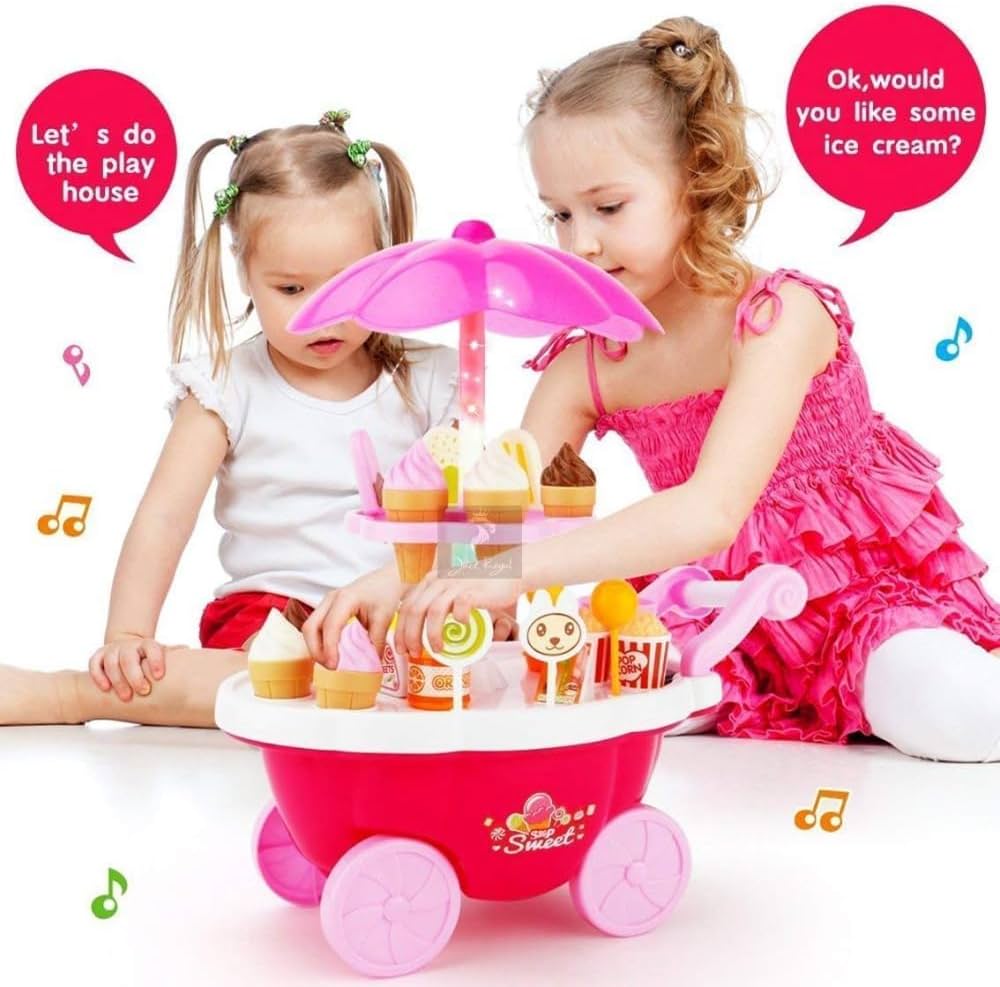 Ice Cream & Candy Cart Playset with Lights & Music
