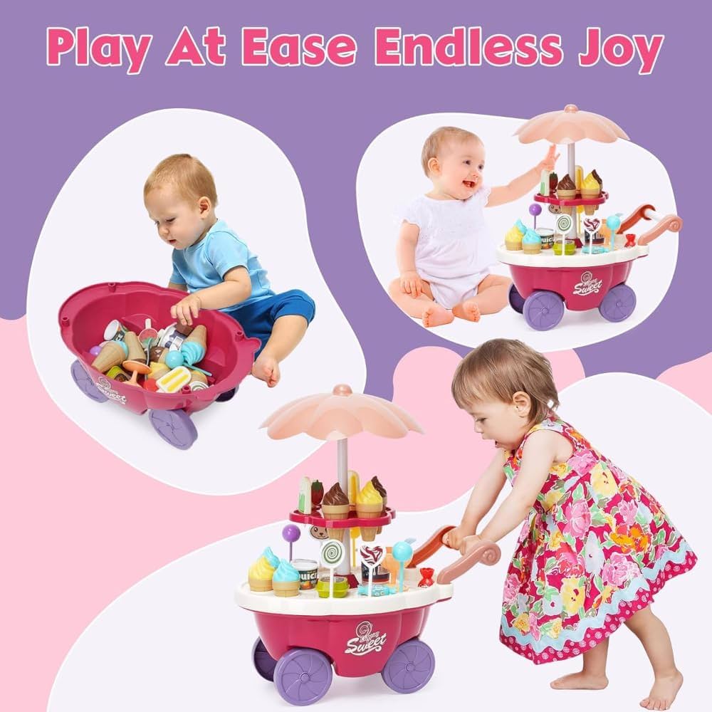 Ice Cream & Candy Cart Playset with Lights & Music