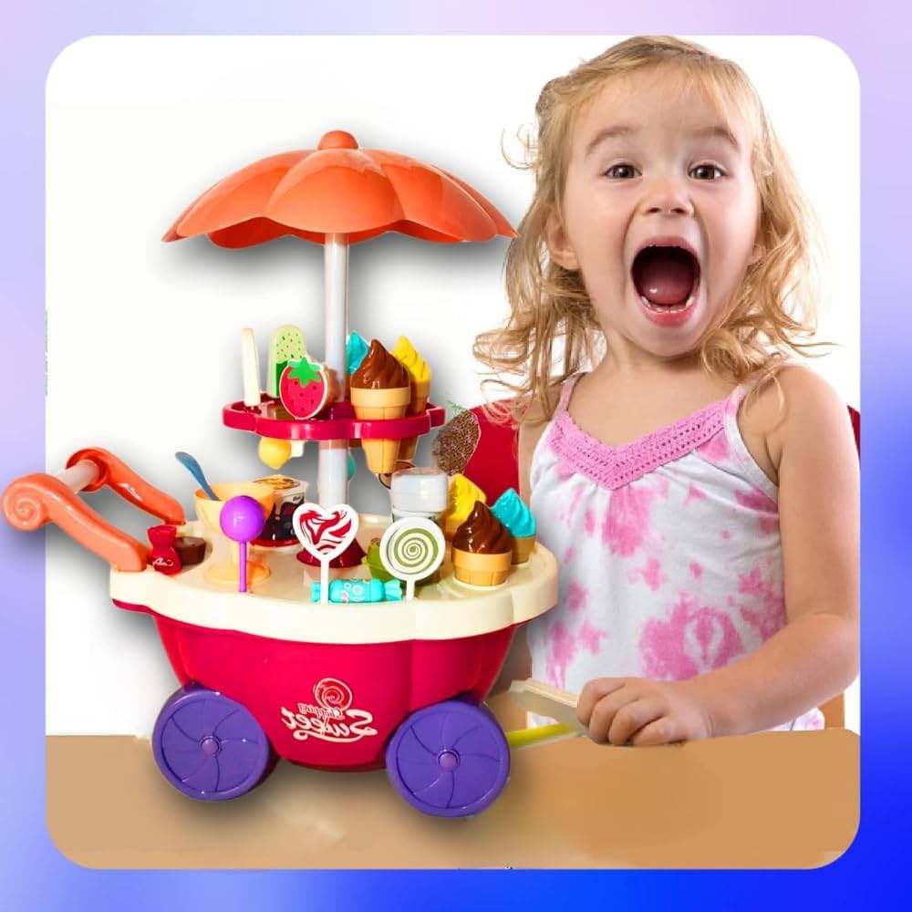 Ice Cream & Candy Cart Playset with Lights & Music