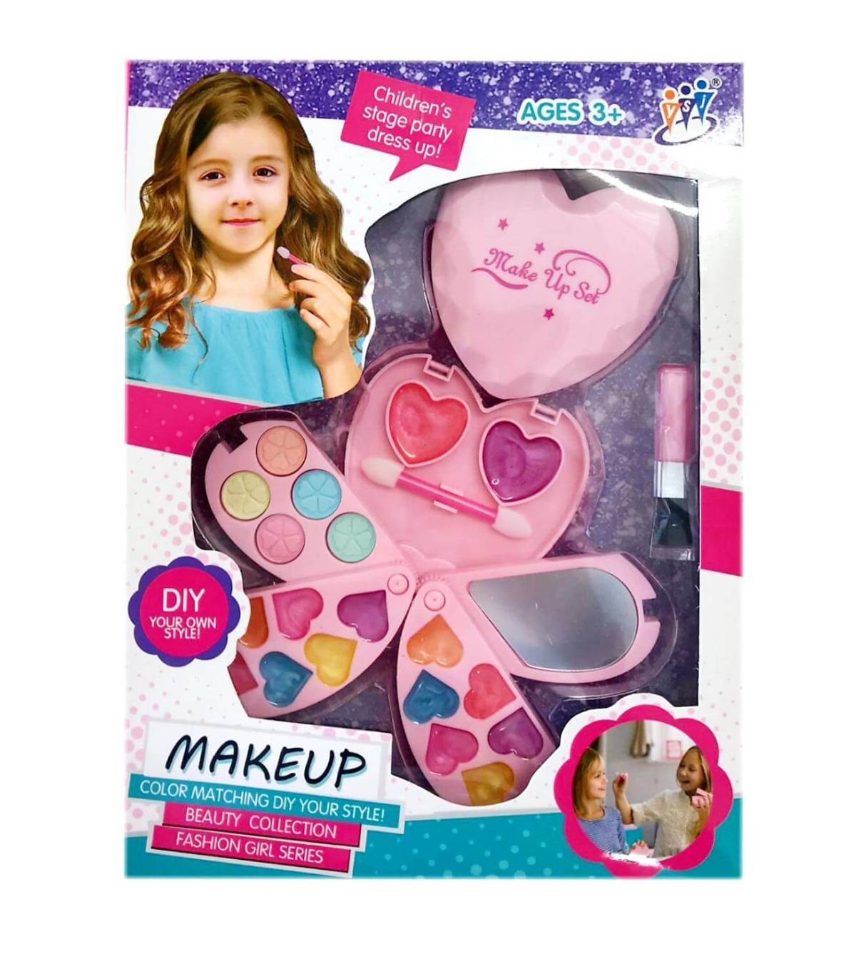 Kids Heart Makeup Set with Mirror