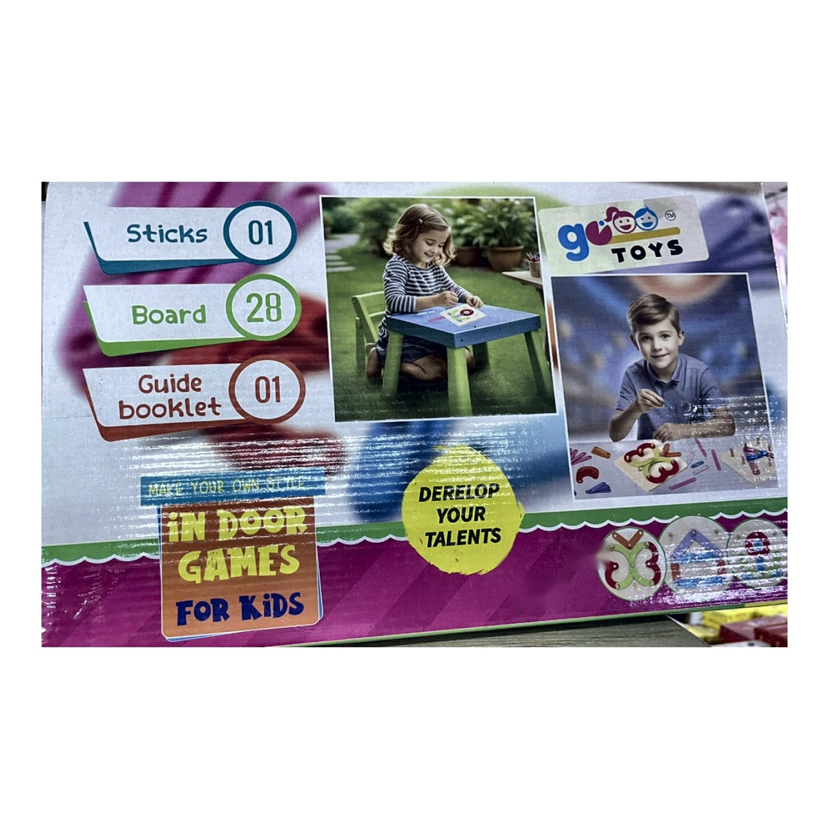 Pegboard Shapes & Numbers Game with 28 Pattern Boards