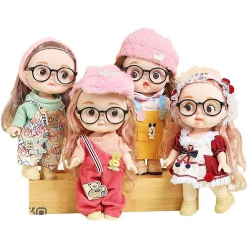 Cute Curly Hair Doll with Glasses