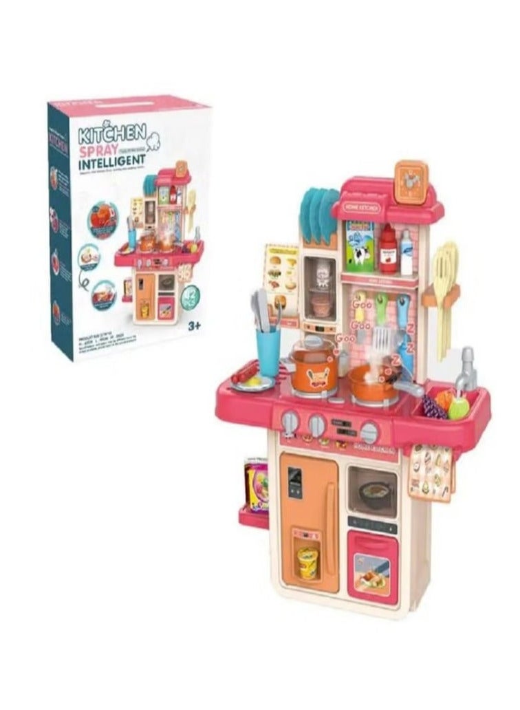Intelligent Spray Kitchen Playset with Water & Lights – 42 Pieces