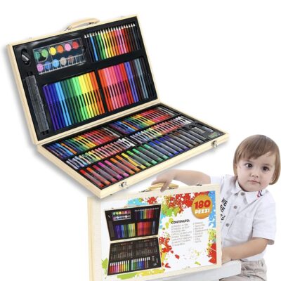 Beauenty 180pcs Wooden Box Drawing Set