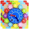 Shoro Wooden Gear Clock with Numbers and Shape Sorting Jigsaw Puzzle Learning and Educational Toy