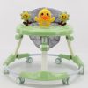 One-button folding portable plastic wheels baby walker with music for toddlers